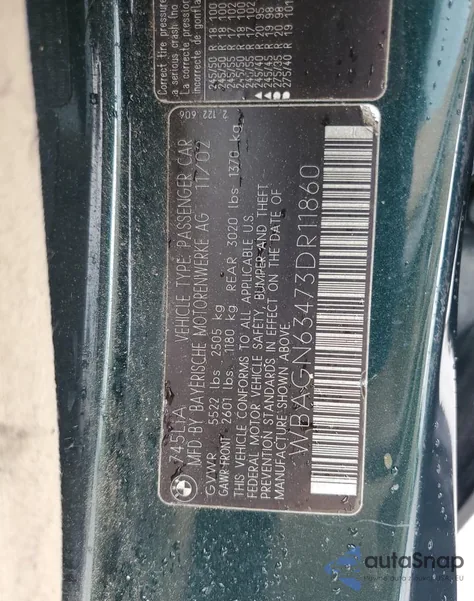 2003 BMW 745 Li z USA, uszkodzony, nr VIN WBAGN63473DR11860